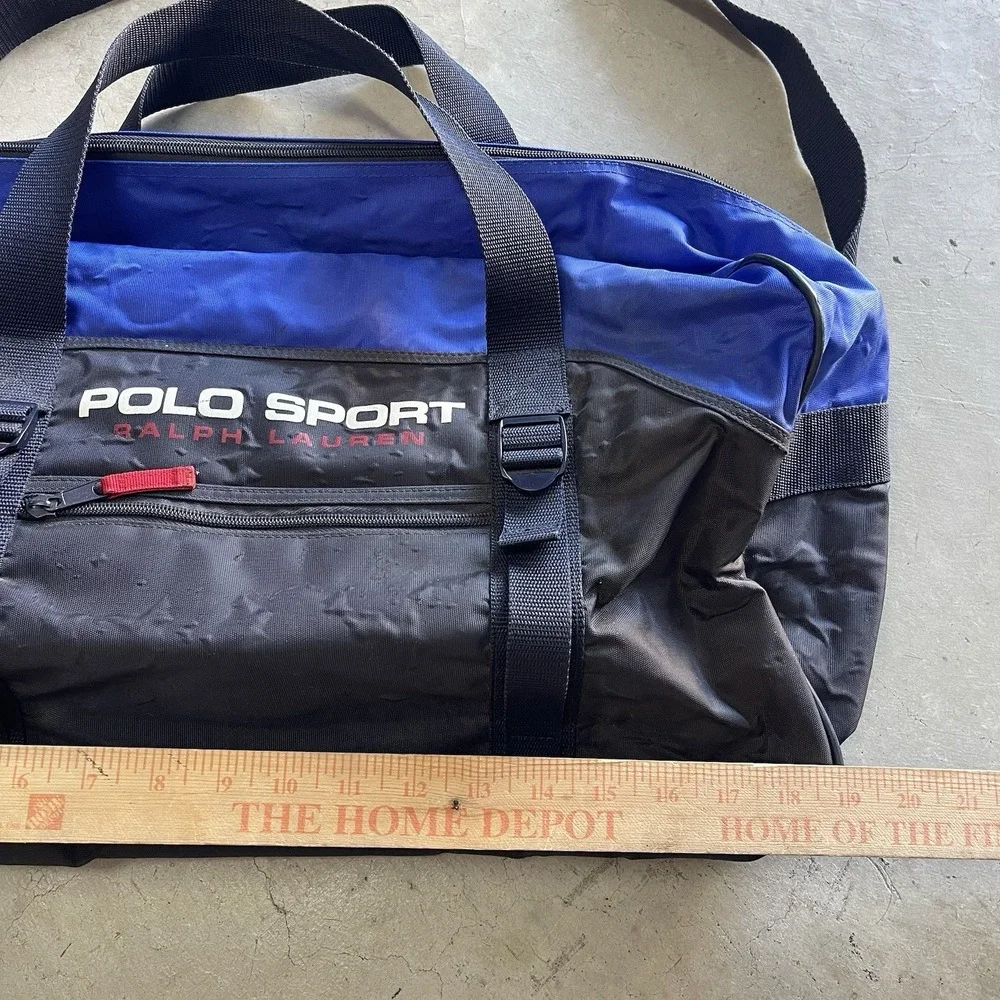 Polo Sport Ralph Lauren Blue Duffle Bag Y2K Gym Travel  90s USA RL